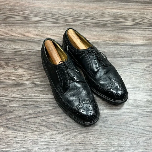 Vintage Florsheim Imperial 92604 Black Wingtip Longwing Oxfords 9.5 D Vintage Florsheim Imperial Black Longwing shoe, 92604, V  main image 2